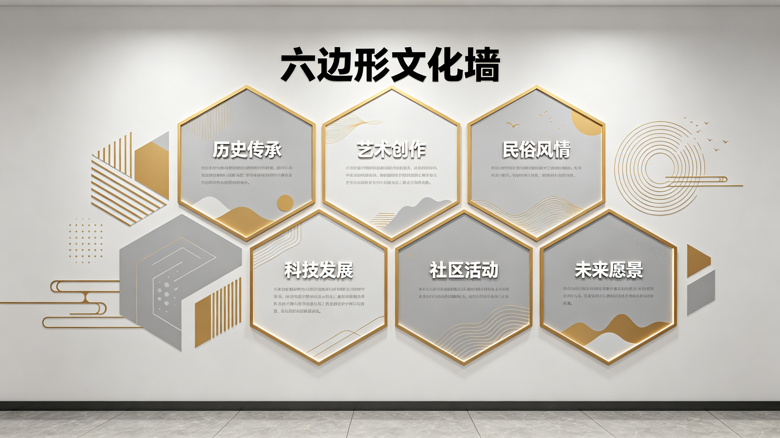 驻马店企业文化墙 | 六边形信息美学